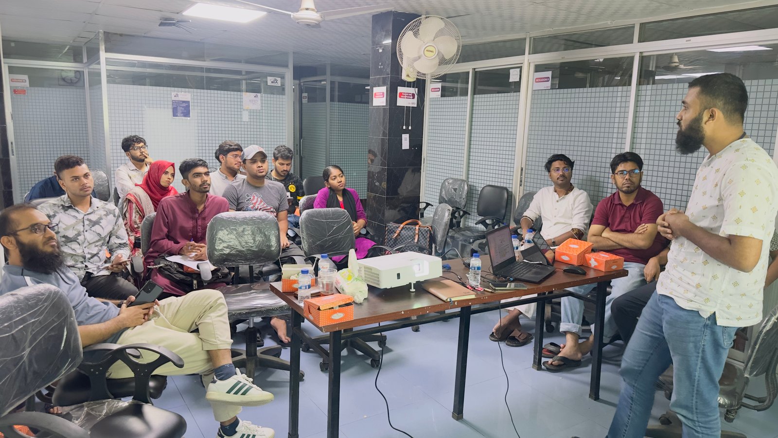 Conducting training at the Atlas Chittagong office